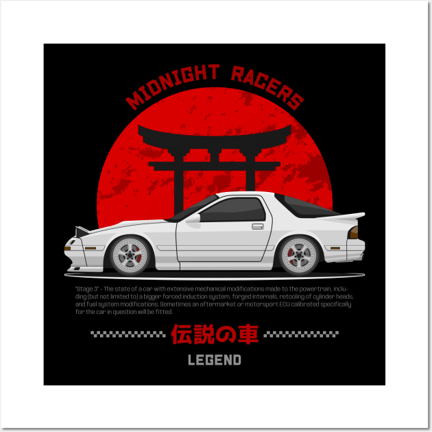 Street Tuner White FC3S RX7 JDM Wall Art by GoldenTuners